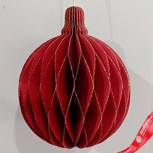 Украшение подвесное «Шар» (бумага), D12,5см, красный