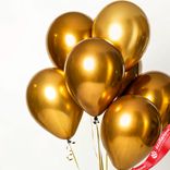 Маленькое фото 2: Композиция из 7 шаров с гелием, 30 см, золотой