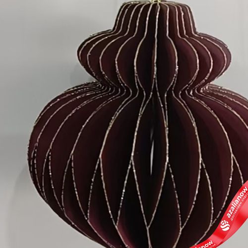 Фото 2: Украшение подвесное «Юла» (бумага), D8х10см, темно-красный