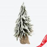 Маленькое фото 1: Ель искусственная заснеженная в кашпо, Н45х20х20см, зеленый/белый