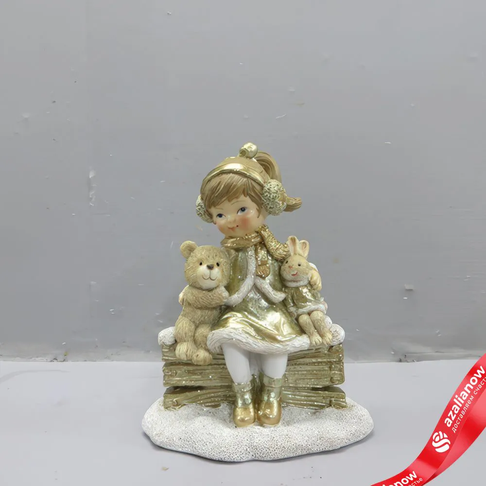 Сувенир «Девочка» (полирезин), H13x10,5x6см, золотой