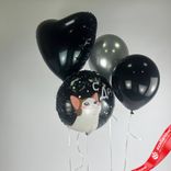Маленькое фото 2: Композиция из 4 шаров с гелием «С ДР (котик)»
