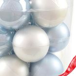 Маленькое фото 4: Набор шаров 15шт. в тубе (стекло), D6см, микс голубой/белый