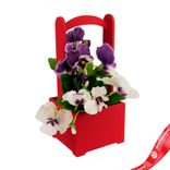 Маленькое фото 3: Корзина (дерево), 14х14х30см, красный