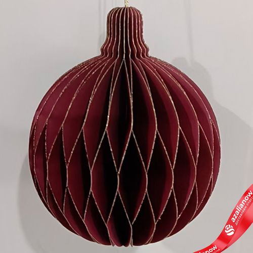 Украшение подвесное «Шар» (бумага), D12,5см, темно-красный