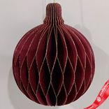 Маленькое фото 1: Украшение подвесное «Шар» (бумага), D12,5см, темно-красный