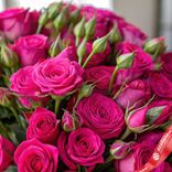 Маленькое фото 3: Букет из 39 кустовых малиновых роз. Сервис доставки цветов AzaliaNow