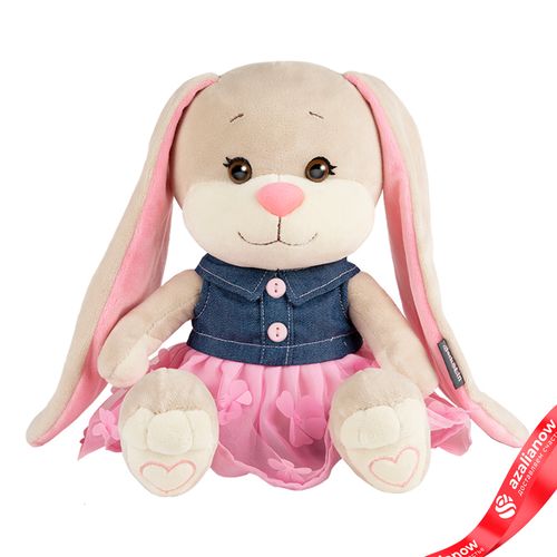 Игрушка м/н «Зайка Лин» в подар. кор., 25см, кремовый/розовый