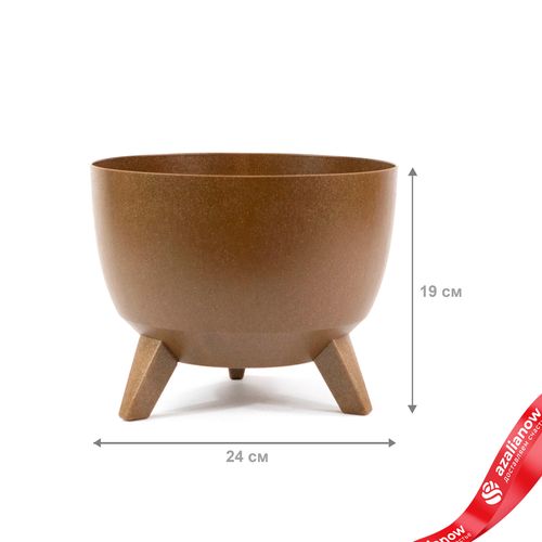 Кашпо «Roma ECO» на ножках (пластик), D24xH19, 5,1л., коричневый