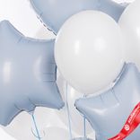 Маленькое фото 5: Композиция из 15 шаров с гелием «Комбо», белый, небесный