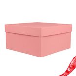 Маленькое фото 2: Коробка подарочная квадратная, 20х20х10 см, розовый