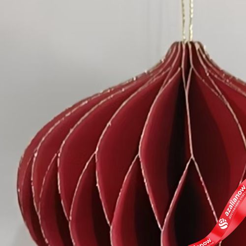 Фото 4: Украшение подвесное «Луковица» (бумага), D11х10см, красный