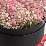 Маленькое фото 3: Букет из 9 розовых гипсофил в черной коробке. Сервис доставки цветов AzaliaNow
