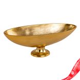 Маленькое фото 3: Блюдо на ножке (металл), 36х11xH11см, золотой