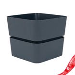 Маленькое фото 1: Цветочный горшок «Фиори» (пластик), D9,5xH8,5см, 0,45л, антрацитовый