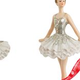 Маленькое фото 3: Украшение подвесное «Балерина» (полирезин), H11,5x4,5x3,5см, в асс., белый/шампань