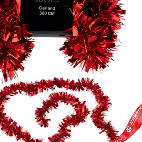 Фото 3: Гирлянда «Мишура» (пластик), 3м, красный