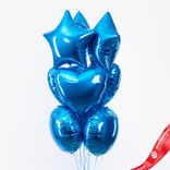 Маленькое фото 1: Композиция из 9 шаров с гелием «Комбо», синий
