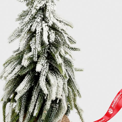 Фото 3: Ель искусственная заснеженная в кашпо, Н35х20х20см, зеленый/белый