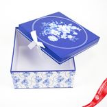 Маленькое фото 3: Набор коробок, подарочных, квадратных, Гжель 4шт, 23х23х12см, белый/синий