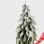 Маленькое фото 2: Ель искусственная заснеженная в кашпо, Н35х20х20см, зеленый/белый