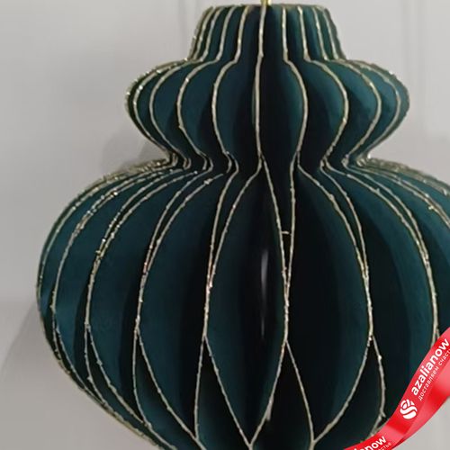 Фото 2: Украшение подвесное «Юла» (бумага), D8х10см, темно-зеленый