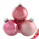 Маленькое фото 2: Набор шаров 6шт. в тубе (стекло), D8см, в асс., розовый, вид 3