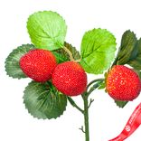 Маленькое фото 2: Ветка клубники, 28см, красный