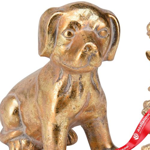 Фото 2: Сувенир «Собака» (керамика), 15х24,5х9,5см, в асс., золотой