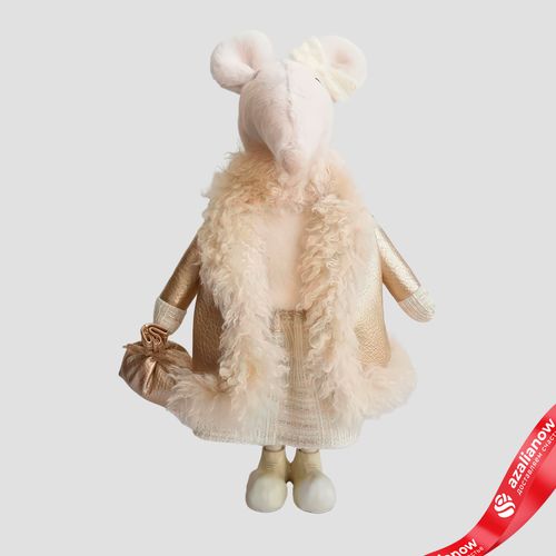 Сувенир «Мышка», Н44х30х24,5см, шампань