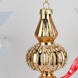 Маленькое фото 2: Украшение подвесное (стекло), Н13х6х6см, золотой