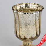 Маленькое фото 2: Подсвечник (стекло), D8,5xH13см, золотой