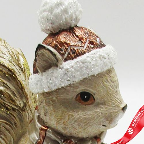 Фото 4: Сувенир «Белка» (полирезин), Н13,5х12х6,5см, кремовый/золотой