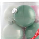 Маленькое фото 3: Набор шаров 6шт. в тубе (стекло), D10см, микс зеленый/белый/розовый