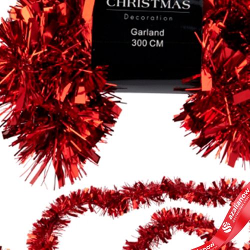 Фото 5: Гирлянда «Мишура» (пластик), 3м, красный