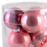 Маленькое фото 3: Набор шаров 6шт. в тубе (стекло), D8см, в асс., розовый, вид 1