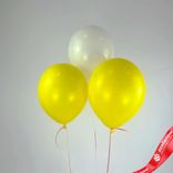 Маленькое фото 1: Композиция из 3 шаров с гелием, 30 см, желтый, белый