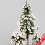 Маленькое фото 2: Елочки искусственные заснеженные на подставке, Н26х17х17см, зеленый/белый