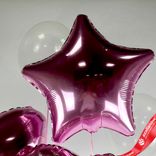 Маленькое фото 4: Композиция из 5 шаров с гелием, розовый, прозрачный, вар. 2