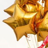 Маленькое фото 4: Композиция из 9 шаров с гелием «Звезды», золотой