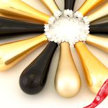 Маленькое фото 5: Набор украшений Капли 12шт. в тубе (стекло), 2,5x7,5см, микс черный/золотой