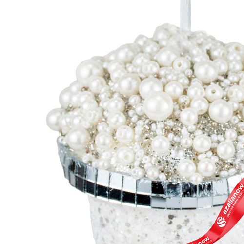 Фото 3: Украшение подвесное «Желудь», Н12х9х9см, белый