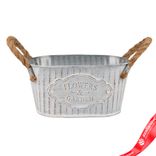 Маленькое фото 2: Кашпо с ручками (металл), 24x14хH11см, белый