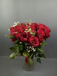 Фото флориста 1: Букет из 31 красной розы с лентой, 50 см, Россия