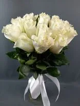 Фото флориста 1: Букет из 21 белой розы «Мондиаль», 50см, Эквадор