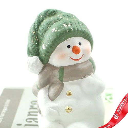 Фото 4: Сувенир «Снеговик сидящий» (керамика), Н10х6х5,5см, белый