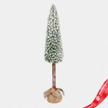 Маленькое фото 1: Ель искусственная заснеженная в кашпо, Н97х19х19см, зеленый/белый