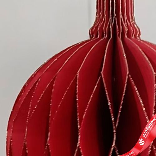 Фото 4: Украшение подвесное «Шар» (бумага), D12,5см, красный