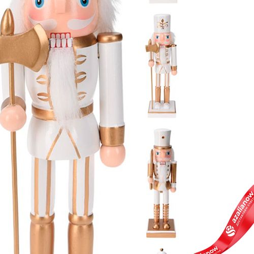 Фото 3: Сувенир «Щелкунчик» (дерево), 25х9х6см, в асс., белый/золотой