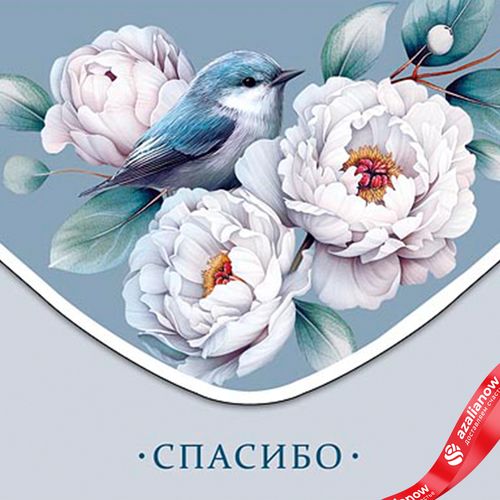 Фото 3: Конверт для денег «Спасибо (Птичка с цветами)», 19×9 см